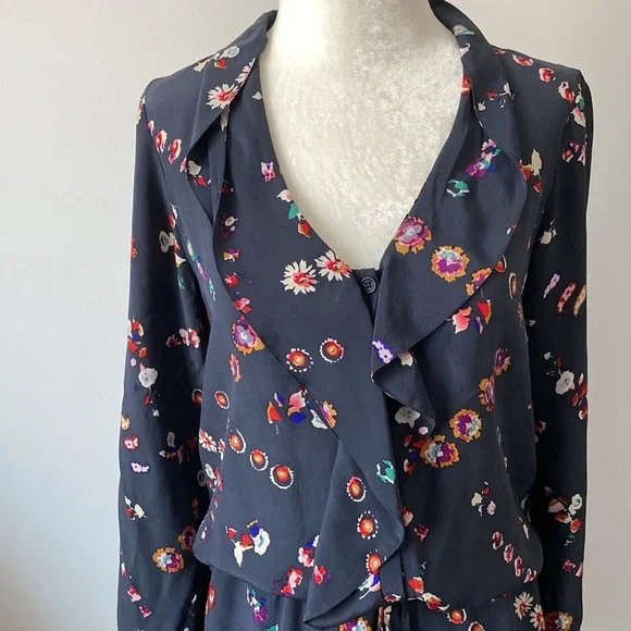 Rebecca Tylor Flower Print Shirt Dress - Picture 3 of 8